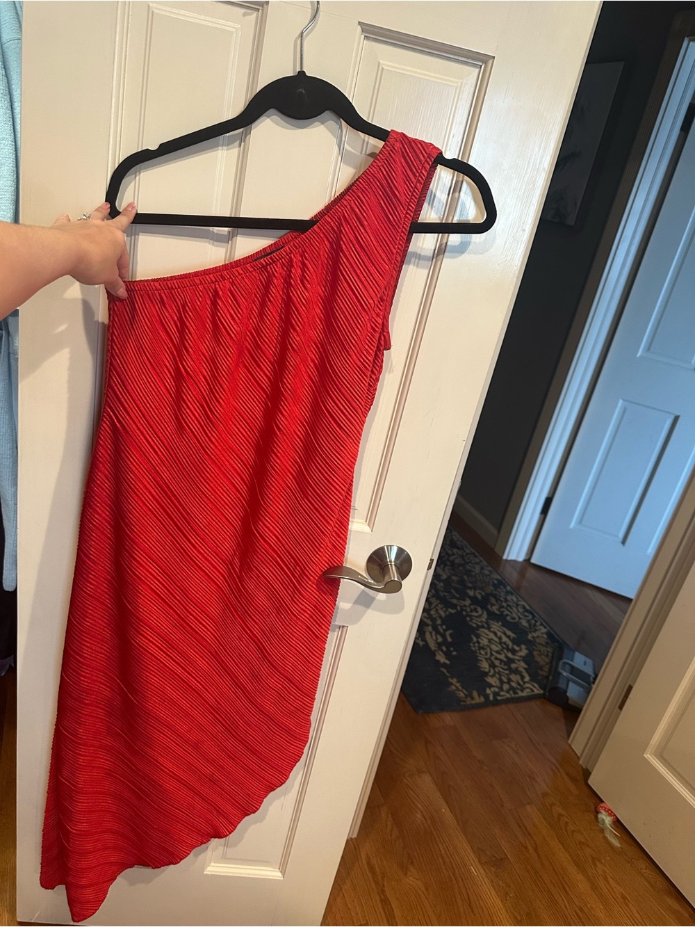 Asymmetric One-Shoulder Red Dress